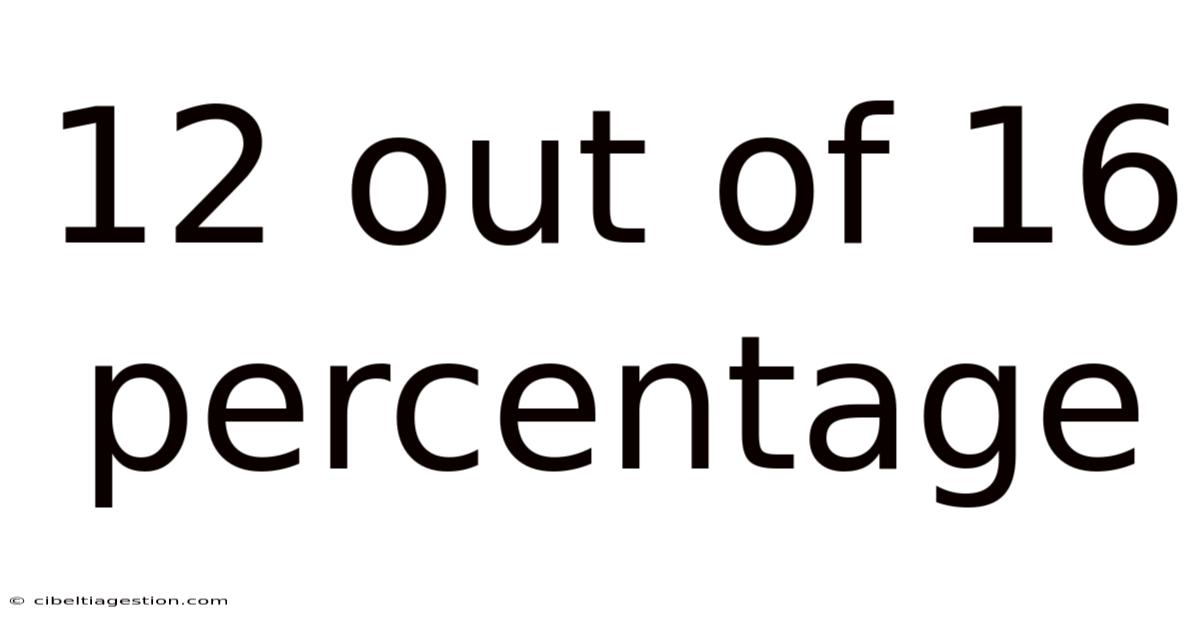 12 Out Of 16 Percentage