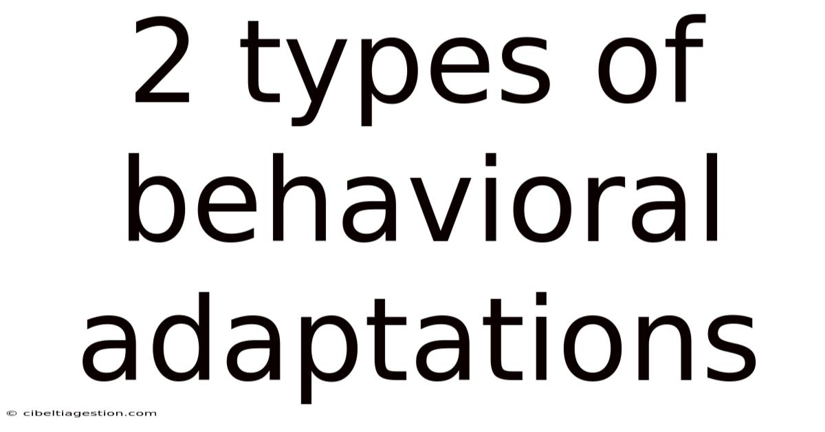 2 Types Of Behavioral Adaptations