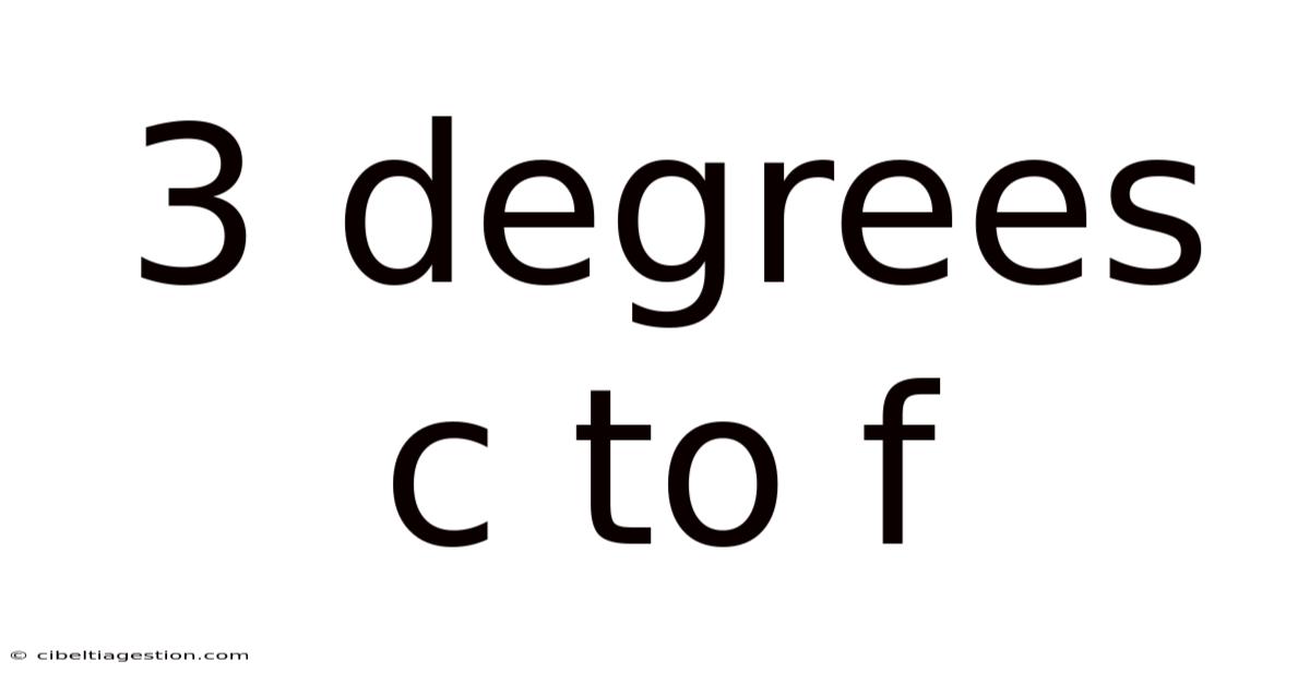 3 Degrees C To F