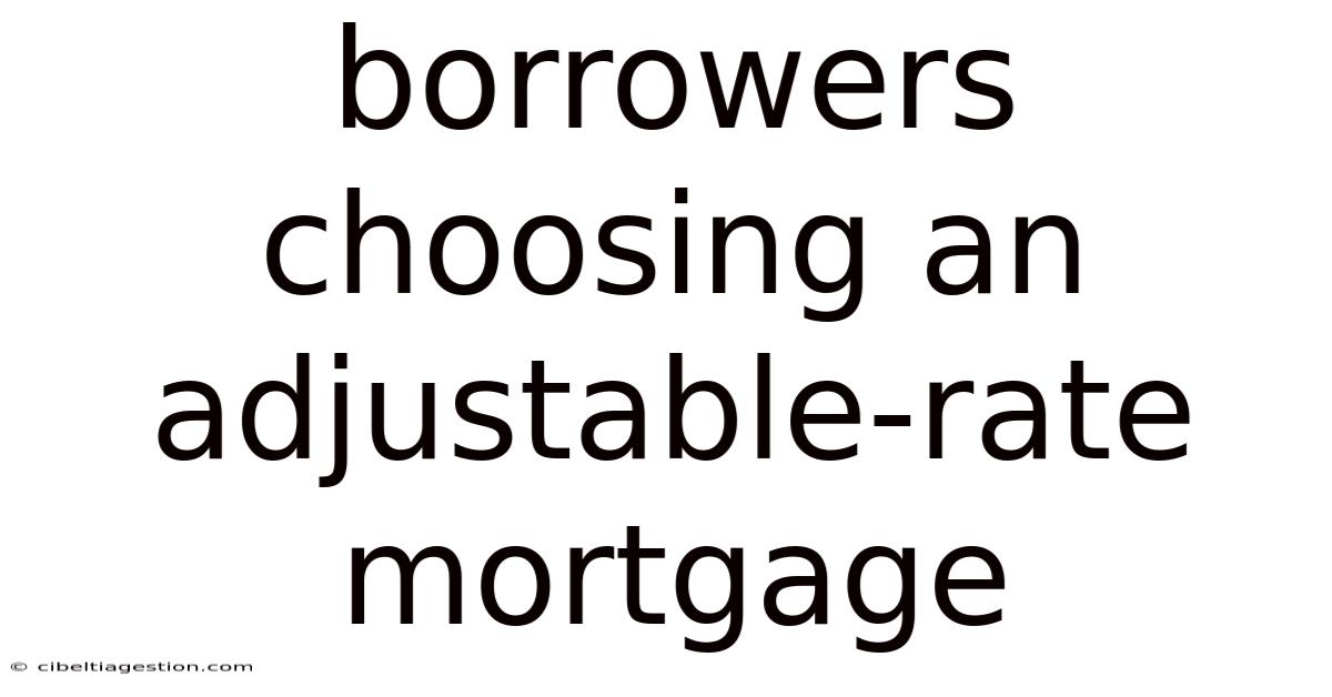 Borrowers Choosing An Adjustable-rate Mortgage