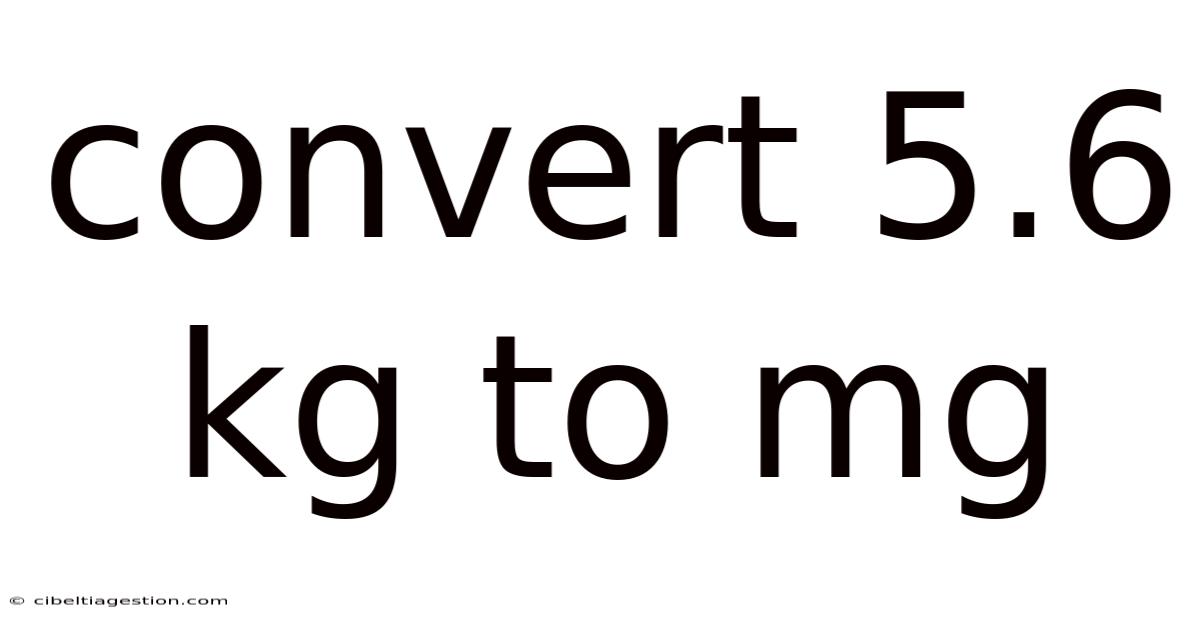 Convert 5.6 Kg To Mg