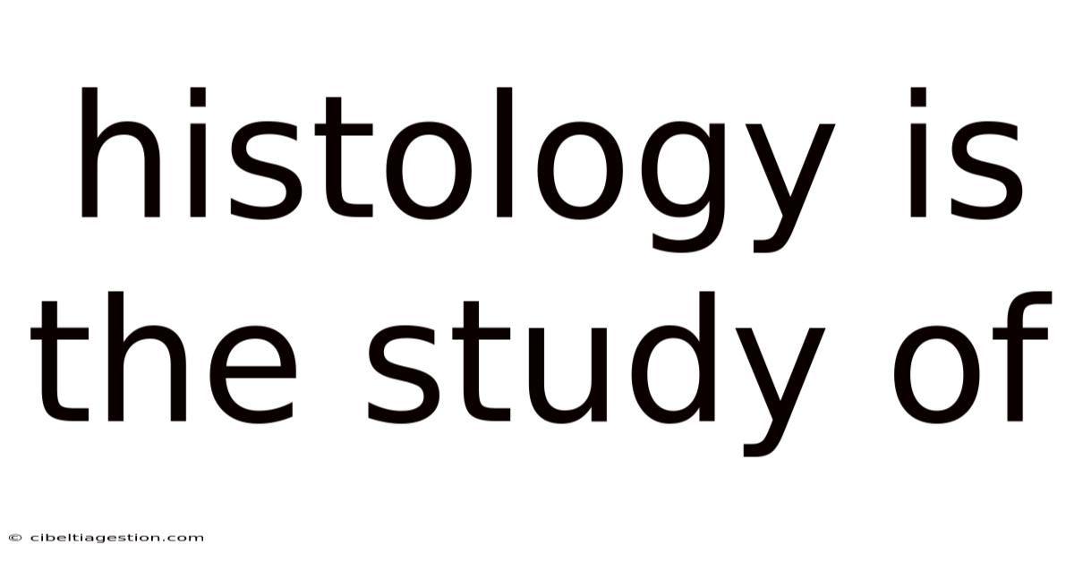 Histology Is The Study Of