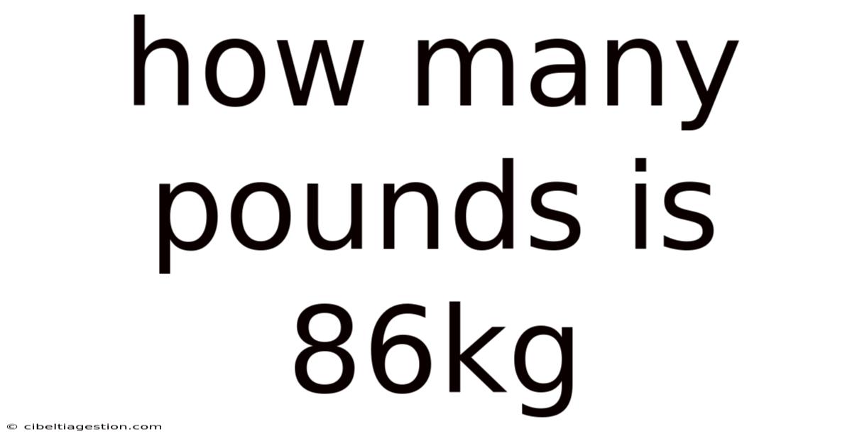 How Many Pounds Is 86kg