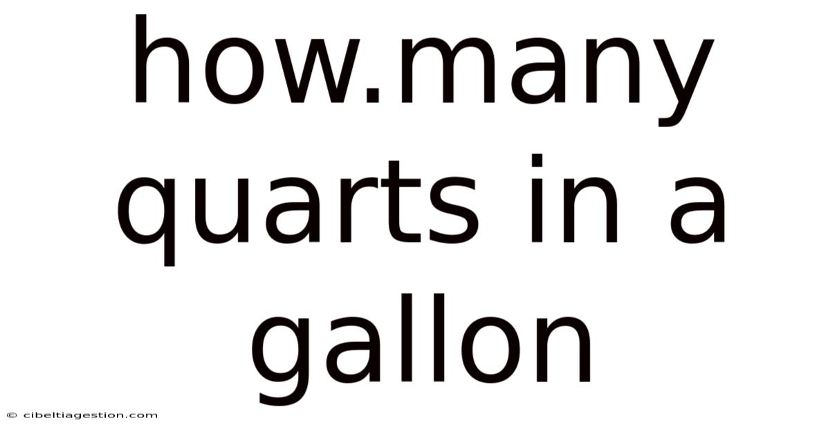 How.many Quarts In A Gallon