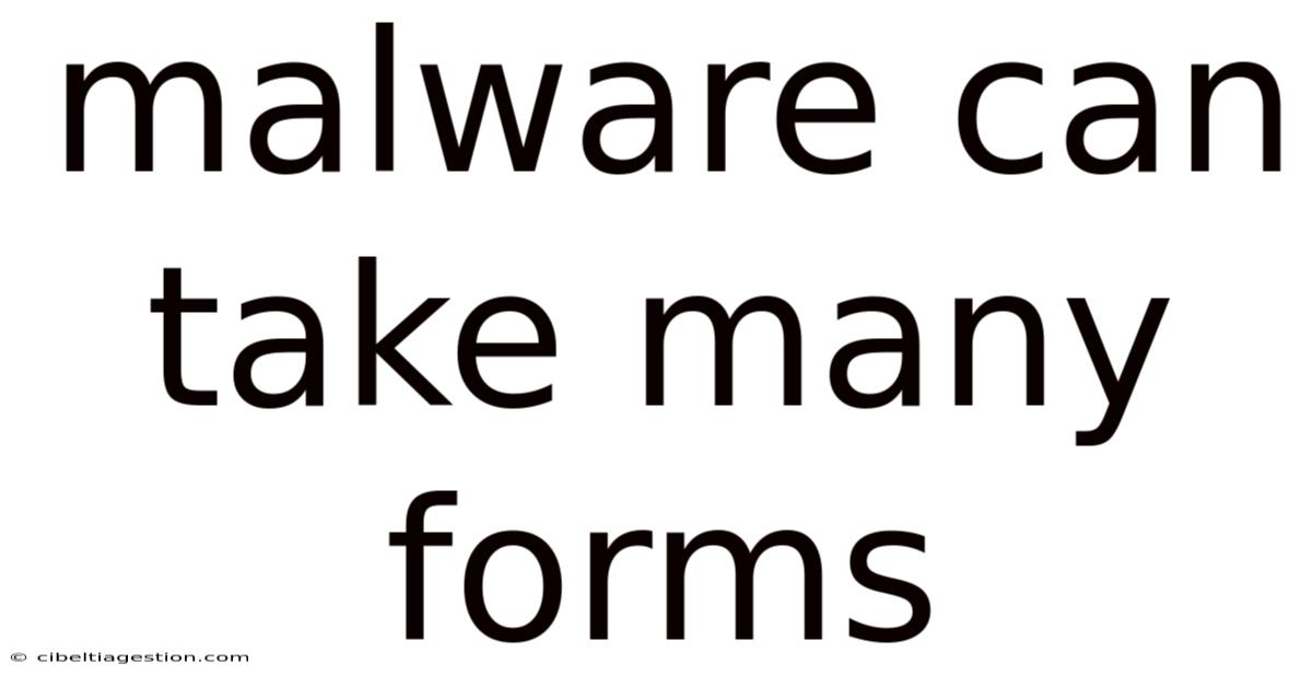 Malware Can Take Many Forms