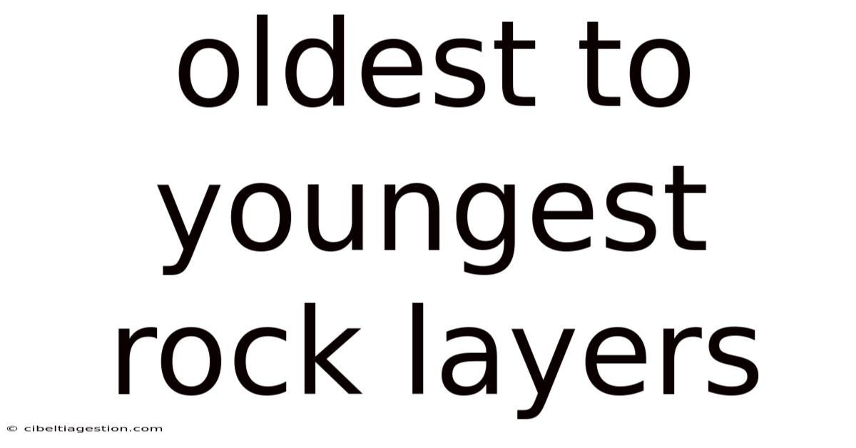 Oldest To Youngest Rock Layers