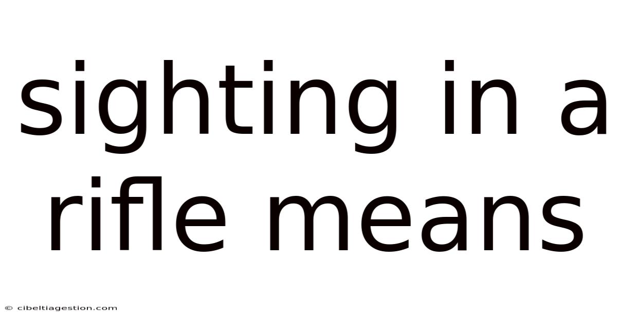 Sighting In A Rifle Means