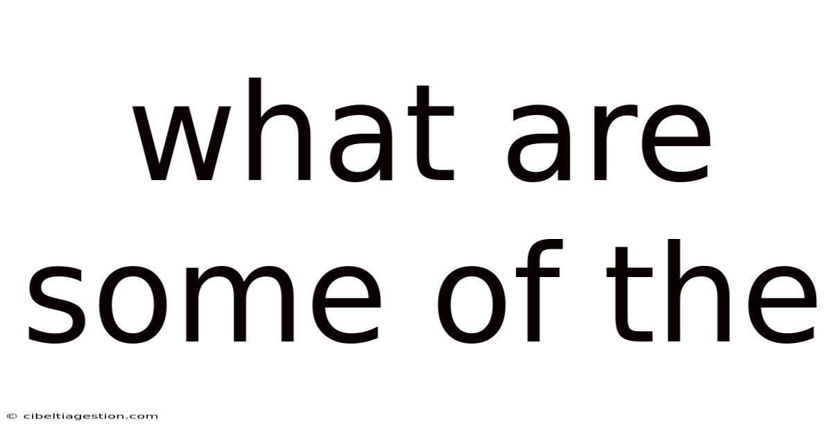 What Are Some Of The