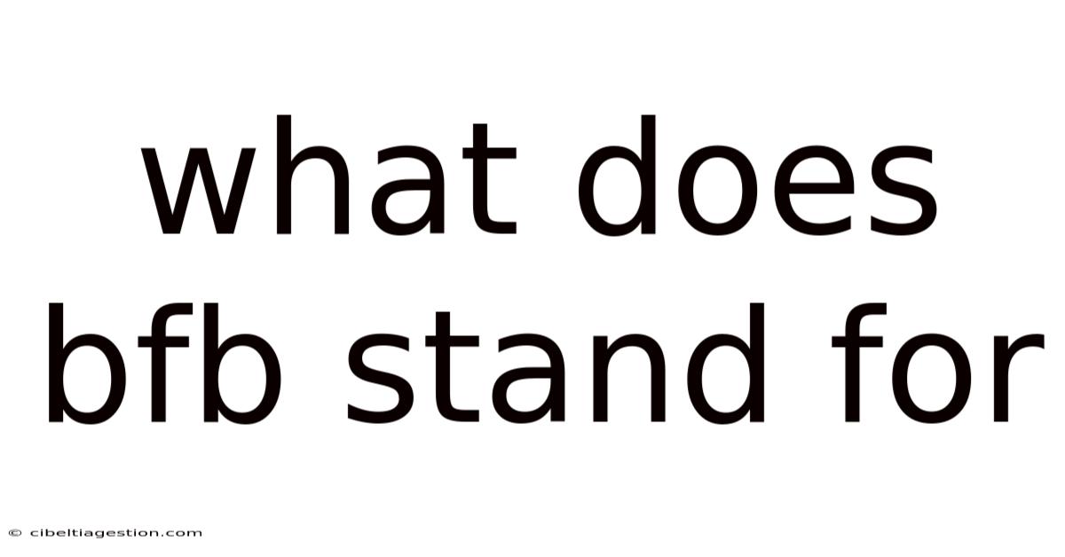What Does Bfb Stand For