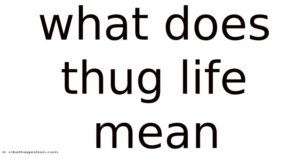 What Does Thug Life Mean