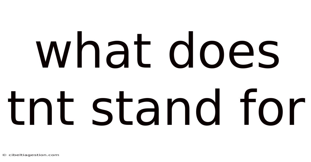 What Does Tnt Stand For