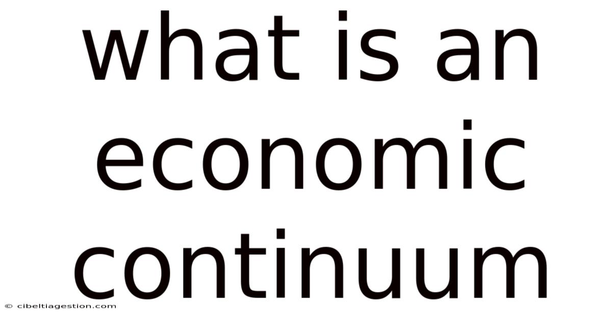 What Is An Economic Continuum
