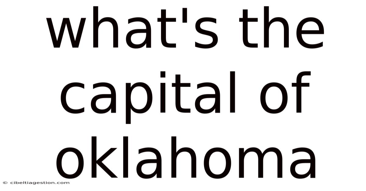 What's The Capital Of Oklahoma