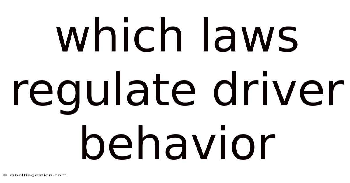 Which Laws Regulate Driver Behavior